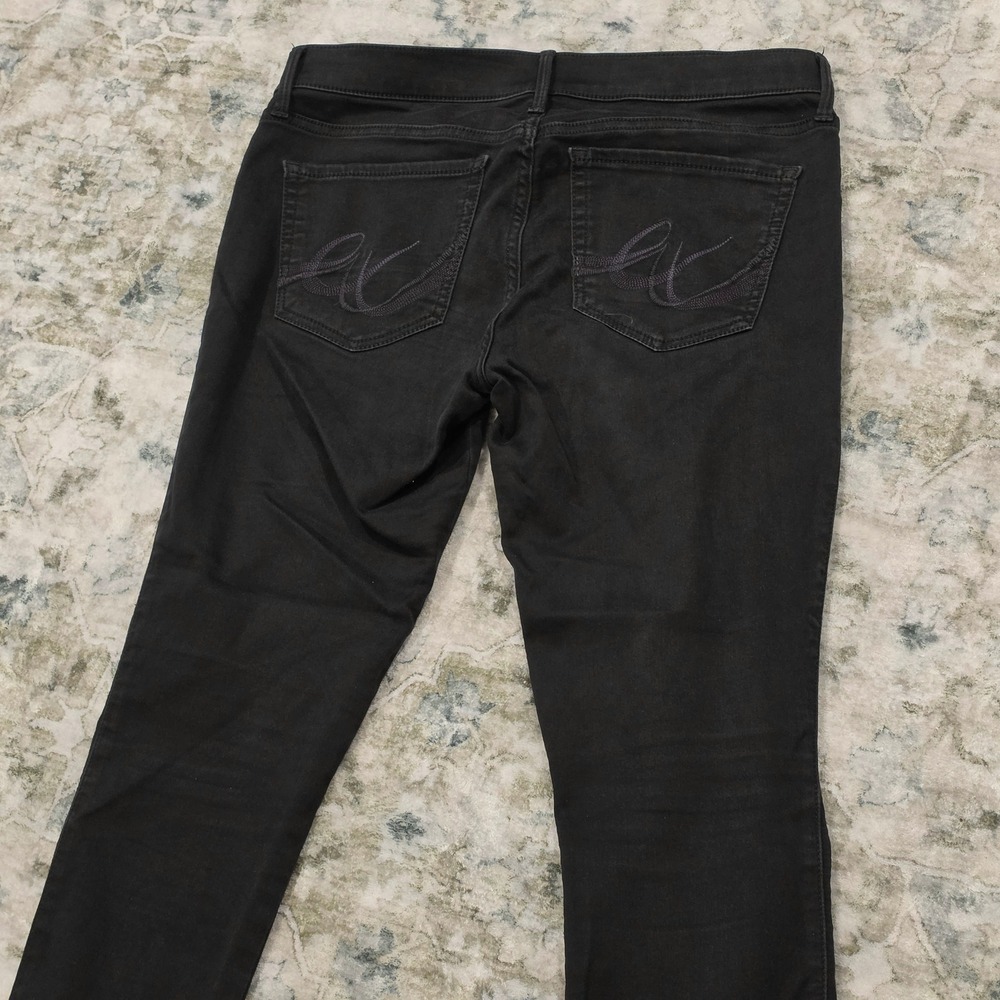 Express Womens Black Cropped Jean Legging Low Rise Skinny Denim Pants Size 10